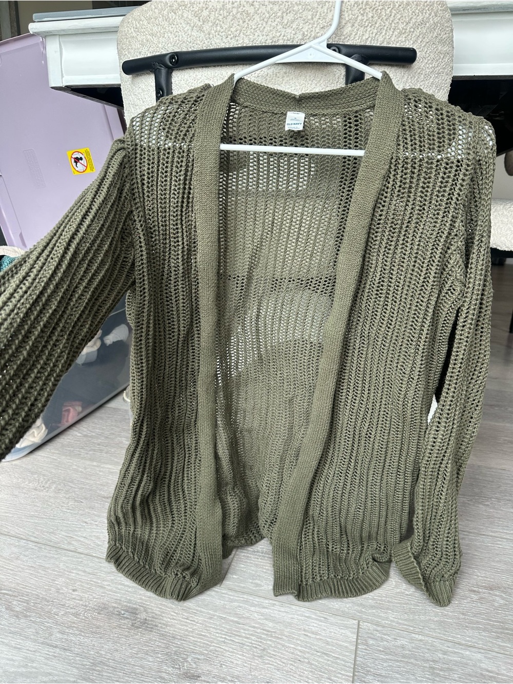 Old Navy Open-Knit Olive Cardigan Sweater